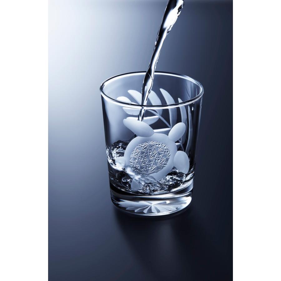 ハワイアンスタイル 東京切子ロックグラス ‐ ホヌ　菊つなぎ |  | 01