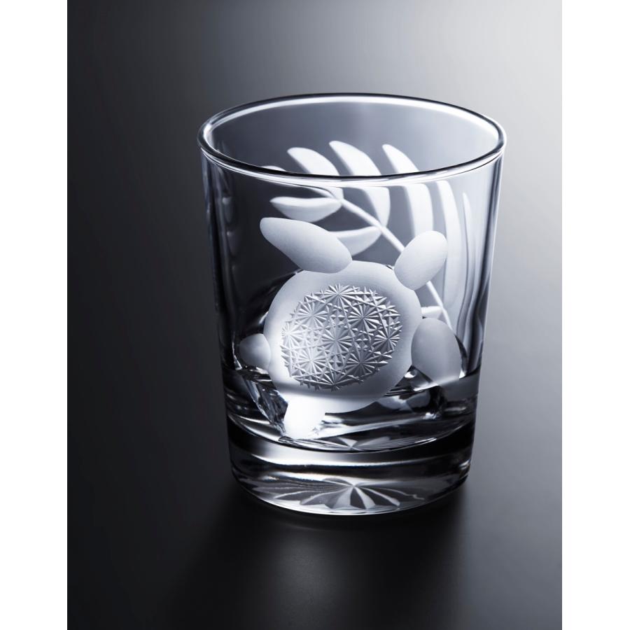 ハワイアンスタイル 東京切子ロックグラス ‐ ホヌ　菊つなぎ |  | 04