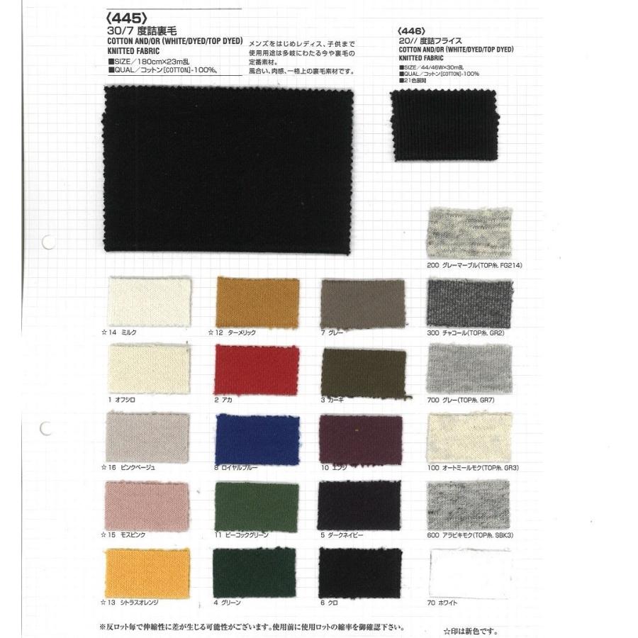 【切り売り】20//度詰フライス　その1（ベタカラー16色）　44/46cmW巾　C100％　「卸売り1〜10m」 | 