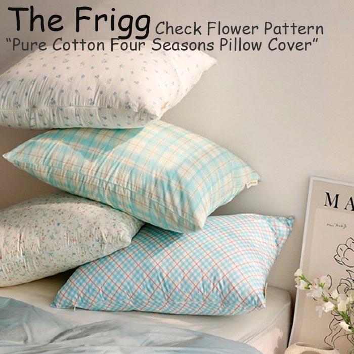 ザフリッグ 枕カバー The Frigg Check Flower Pattern Pure Cotton Four Seasons Pillow Cover チェックフラワーパターン ピローカバー 50cm×70cm 3620527 ACC｜option