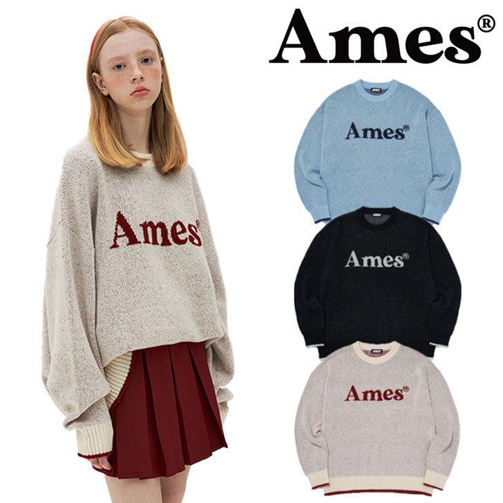 アメス ワールドワイド ニット Ames Worldwide 正規販売店 COLORED LOGO KNIT カラード ロゴ ニット BLUE  IVORY BLACK 20AFWTP08SB/IV/BK ウェア : ct-aw21-20afwtp08 : Select Option  Yahoo!店