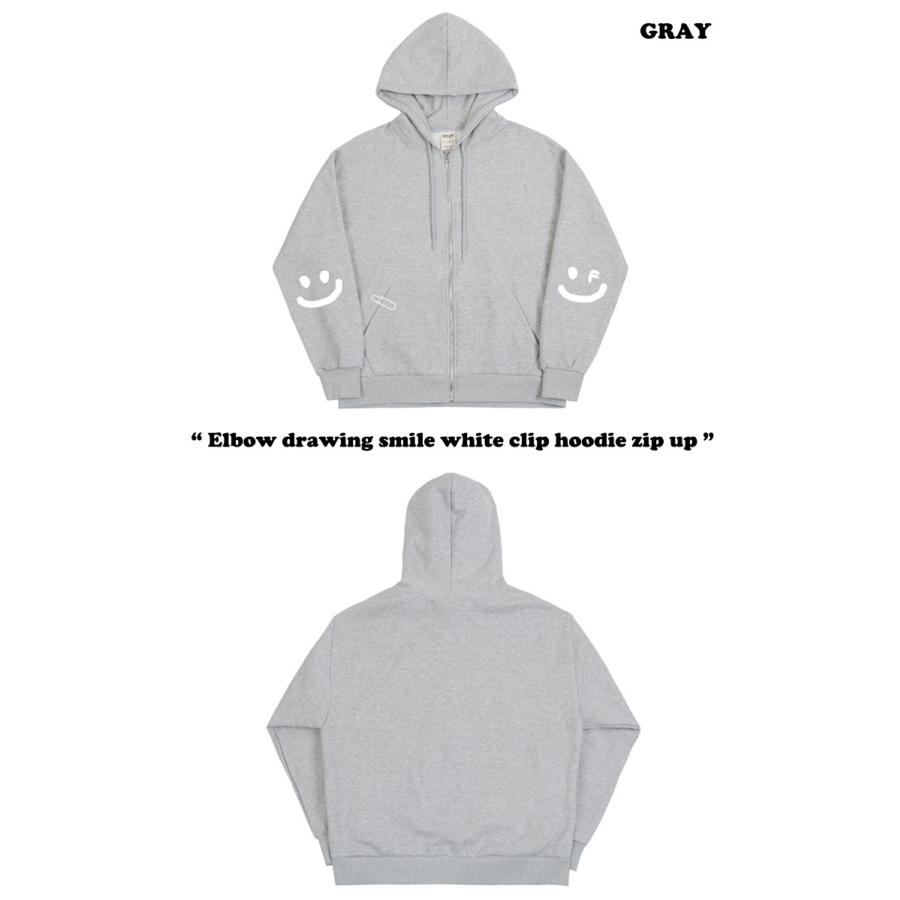 グレーバー パーカ GRAVER 正規販売店 Elbow drawing smile white clip hoodie zip up 全2色  G(W)-HZ-1-GY/BK ウェア