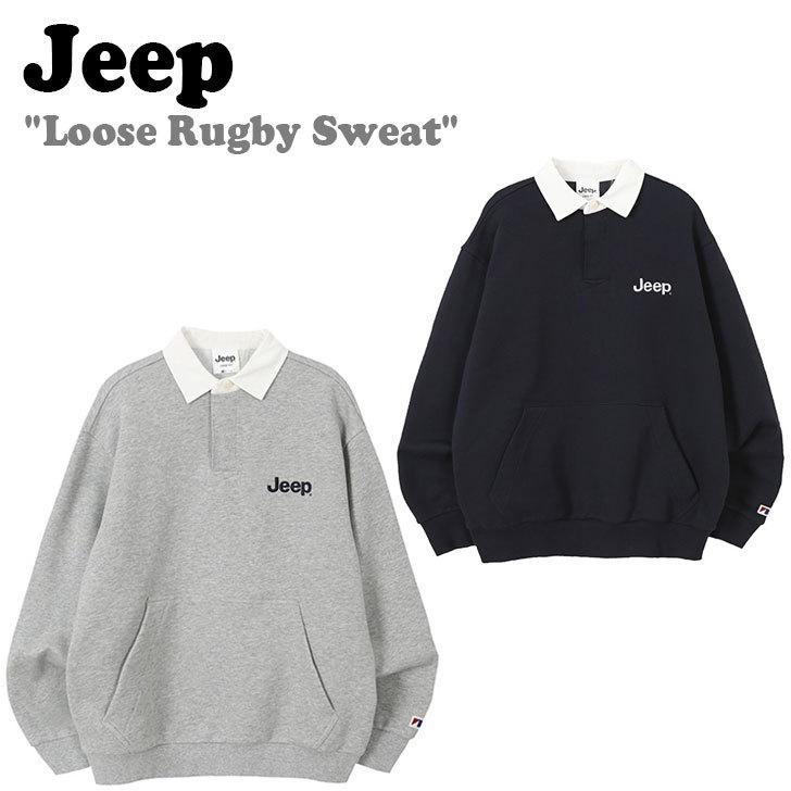 ジープ トレーナー Jeep メンズ レディース Loose Rugby Sweat ルーズ ラグビー スウェットシャツ GREY グレー NAVY ネイビー JN5TSU824MG/NA ウェア｜option
