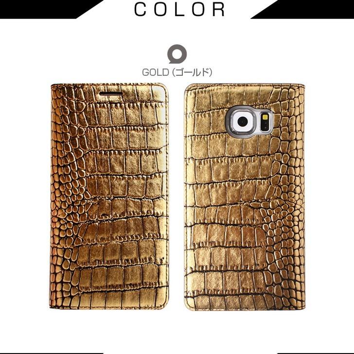 お取り寄せ Galaxy S6 edge ケース GAZE Gold Croco Diary ゲイズ ゴールドクロコダイアリー 手帳型 ケース カバー｜option｜04