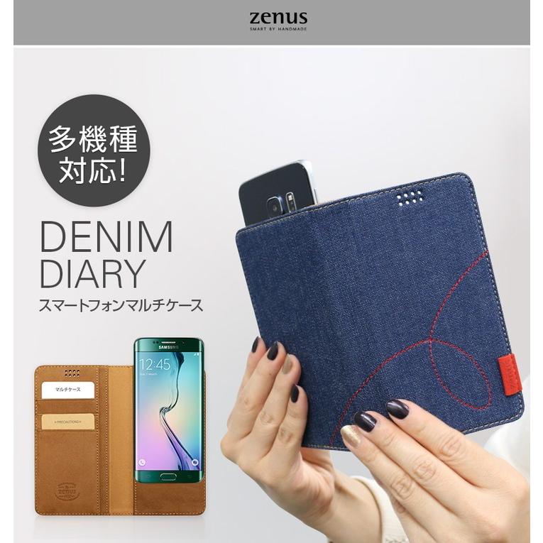 お取り寄せ マルチケース 約5インチのスマートフォン対応 ケース カバー ZENUS Denim Diary ゼヌス デニムダイアリー 手帳型 ケース 多機種対応｜option｜02