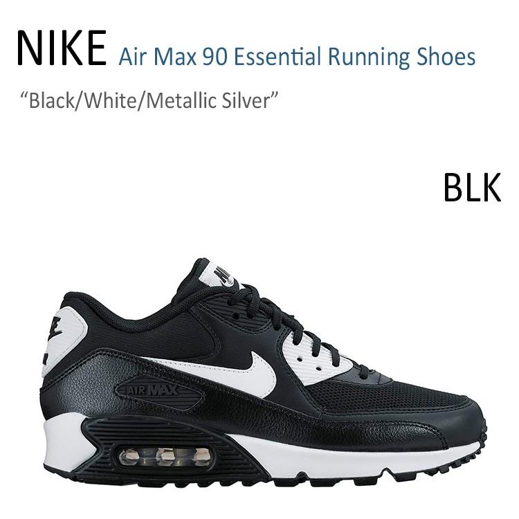 air max 90 black white metallic silver