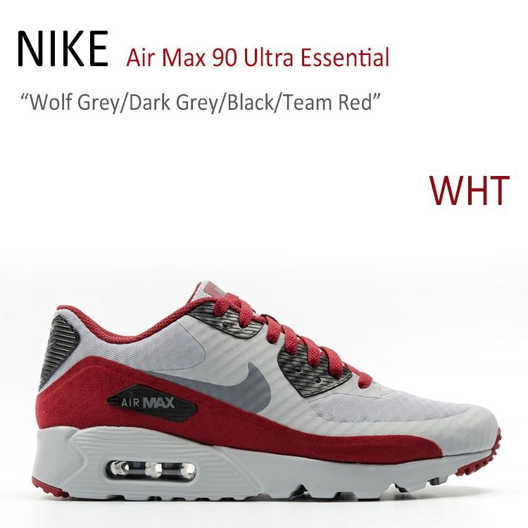 nike air max 90 essential wolf grey black red