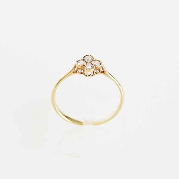 指輪 リング K18 ダイヤモンド フラワーモチーフ H&C ハート