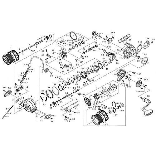 ダイワ(DAIWA) 純正パーツ 18 トーナメント-ISO 2500SH-LBD ハンドル 部品番号 106 部品コード 1H2B14 000660021H2B14 
