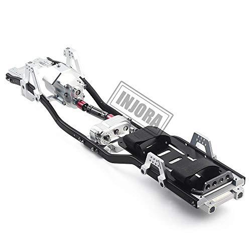 INJORA 1/10 RCクローラーカーアキシャルSCX10およびSCX10 II 90046、プレフィクスギアボックス、金属用313mm 12.3インチホイールベースシャーシフレーム 1/10