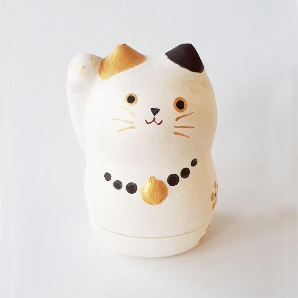 招き猫 置物 かわいい おしゃれ 小物入れ 美濃和紙 たて型 大サイズ 縁起物 開運 千客万来 商売繁盛 和紙貼り陶器人形 和小物 日本製 三毛猫 白猫 黒猫 011 季節を折りかさねる暮らし 折々屋 通販 Yahoo ショッピング