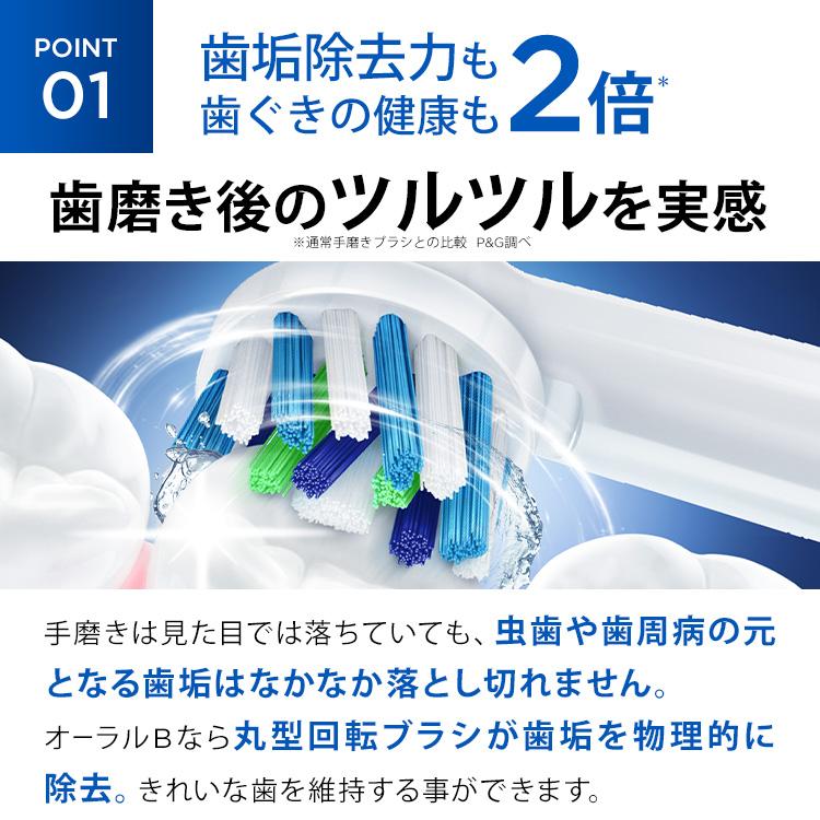 オーラルB 電動歯ブラシ ブラウン 公式ストア PRO1ホワイト替えブラシ1