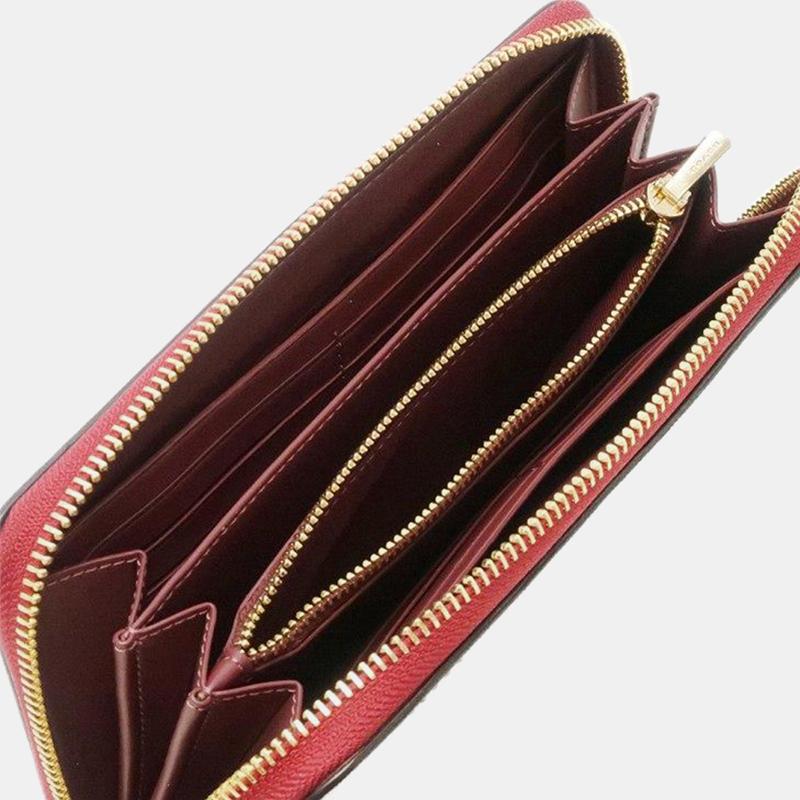 未使用品】 コーチ COACH 財布 長財布 FC4452 ストラップ付き ブラウン×レッド レディース アウトレット シグネチャー C4452 財布、帽子、ファッション小物 コーチ COACH 長財布 レディース fc4452 アウトレット