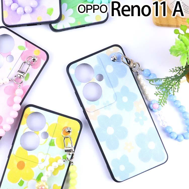 OPPO Reno11 A ケース opporeno11a 花柄 ハンドストラップ 韓国 リノ