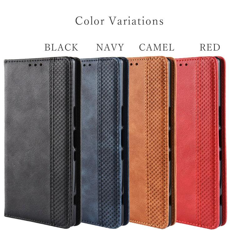 Xperia 5 IV ケース 手帳 xperia5 iv 手帳型 スマホケース エクスペリア5 マーク4 チェック柄 合革 レトロ 手帳 ケース チェックライン手帳ケース ポイント消化 | ブランド登録なし | 09