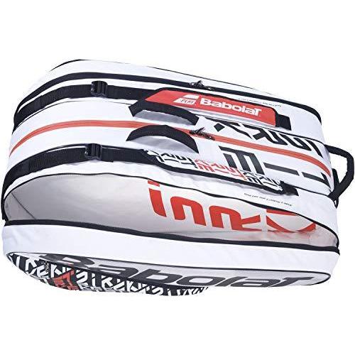 バボラ (Babolat) RACKET HOLDER 12 (テニス用ラケットバッグ 12本収納) PURE STRIKE (ピュアストライク) ホワイト/レッド 75×32×48cm 751201 