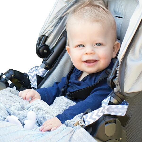 ブーギンヘッド ベビーカー用ひざ掛けクリップ ブランケット グリップ 2本組 グレー/ホワイトシェブロン Boogin Head【メール便送料無料】 0854034003854ORANGE