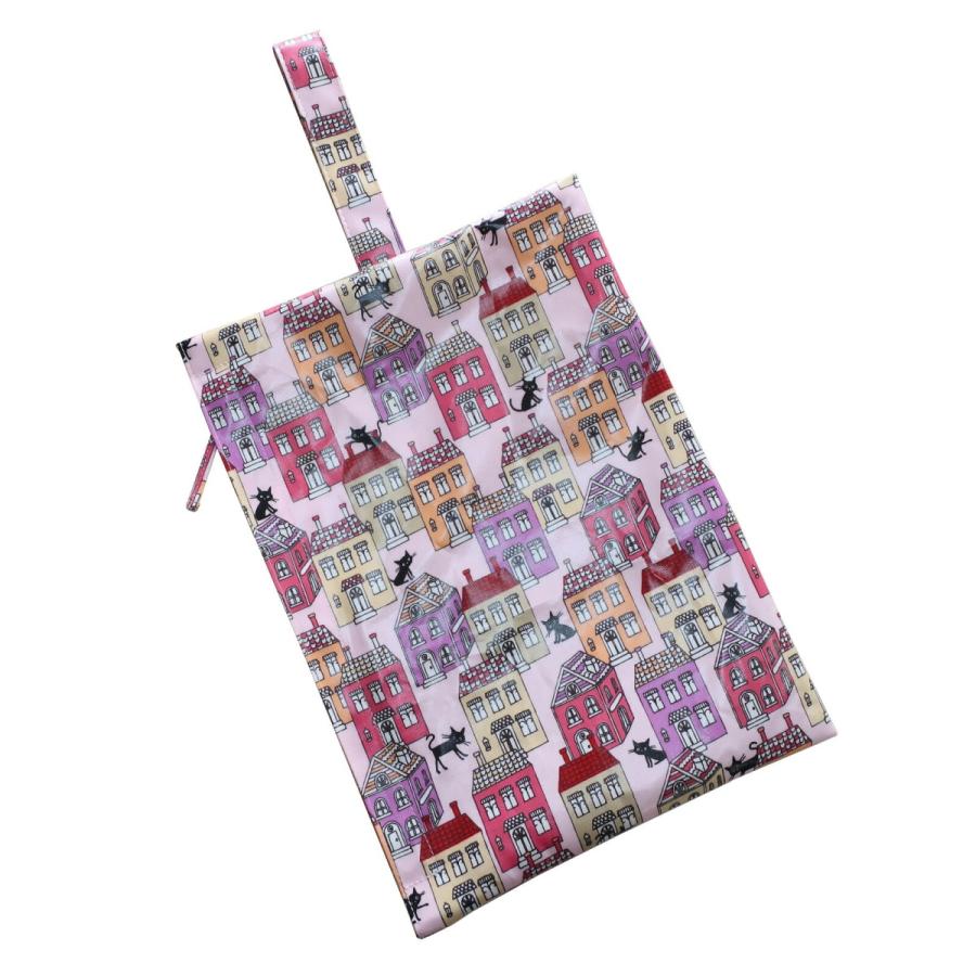 chika@短期出品 ヌビ レッドハート お着替え袋 上履き袋 リボン 上履き入れ（マルチバッグ）（ラミネート加工） ココランド2 ピンク