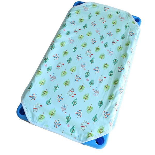 4重ガーゼコットカバー 60x101cm フォレストフレンズ サックス