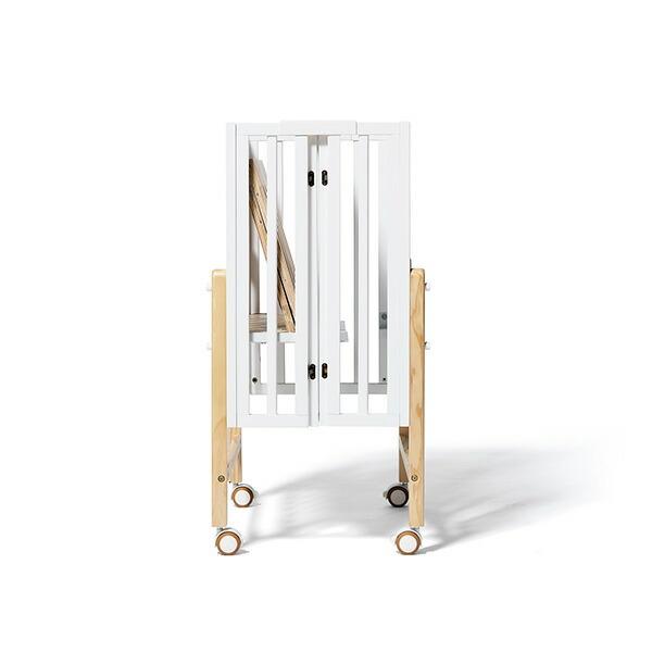 大和屋 パタンII折りたたみミニベビーベッド ホワイト【ラッピング不可