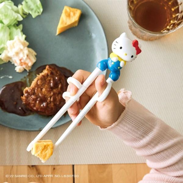 【レア】2007年製 ハローキティ 鉛筆&箸キーホルダー10本 エジソンのお箸I ケース付 右手用/ハローキティ・レトロ/ホワイト ケイ