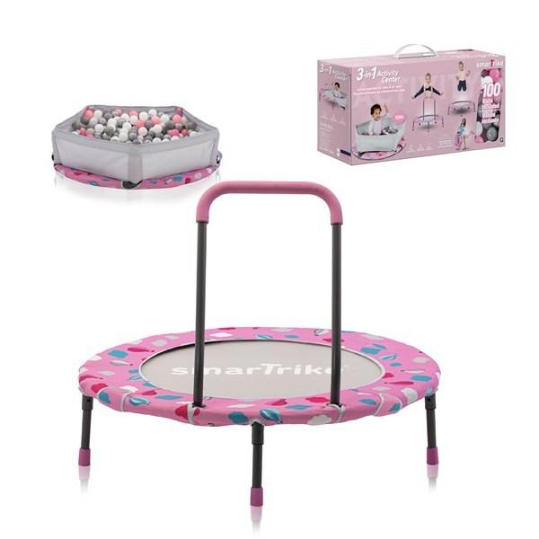 スマートトライク トランポリン アクティビティセンター 3in1  ピンク　ボール100個付　ボールプール SMART TRIKE【ラッピング不可商品 |  | 01