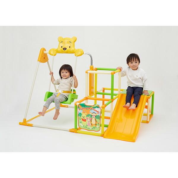 くまのプーさんおりたたみキッズパークEX プラス ワールド 野中製作所（ジム すべり台 ブランコ 鉄棒）【ラッピング不可商品】【送料無料 沖縄・一部地_2