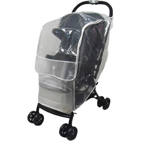 ベビーカー用レインカバー BabyGo! 背面用 防寒 雨よけ お出かけ 透明