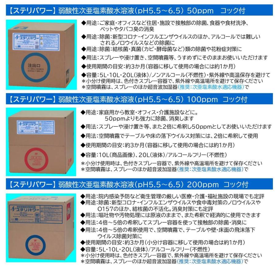 ステリパワー 次亜塩素酸水 コロナ感染対策 インフルエンザ予防 除菌