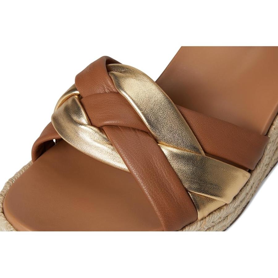 vionic VIONIC Saratoga エスパドリーユ Sandals レディース ヒール パンプス Tan/Gold レザー_5