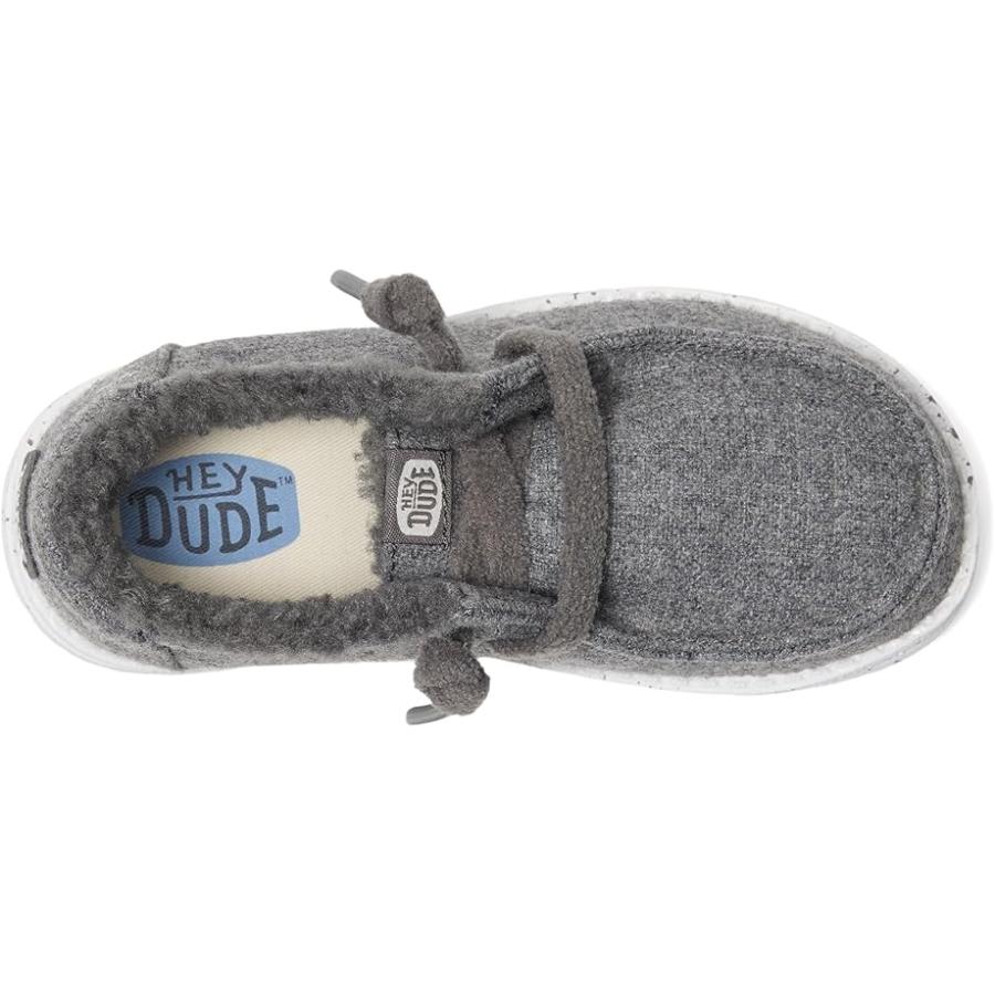 Hey Dude Kids  Wendy Wool Cozy (Toddler) キッズ・ジュニア Loafers Charcoal_1