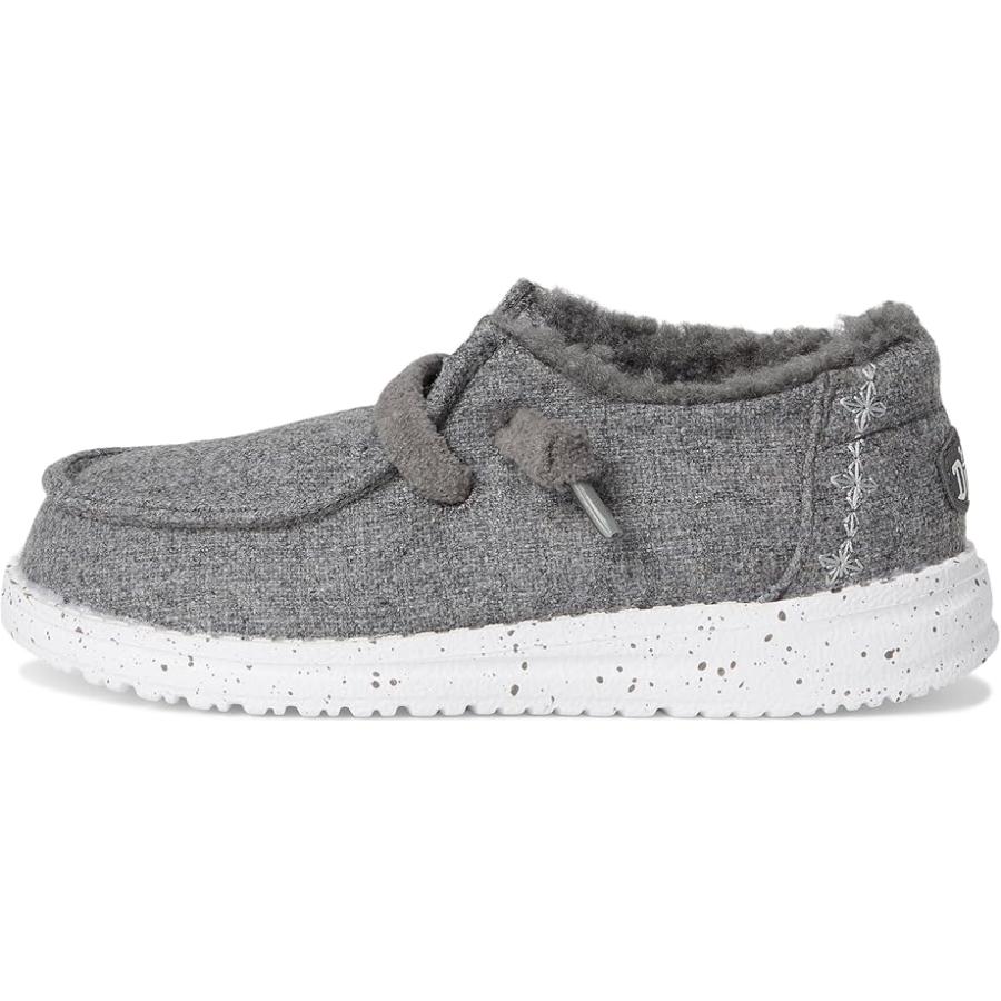 Hey Dude Kids  Wendy Wool Cozy (Toddler) キッズ・ジュニア Loafers Charcoal_3