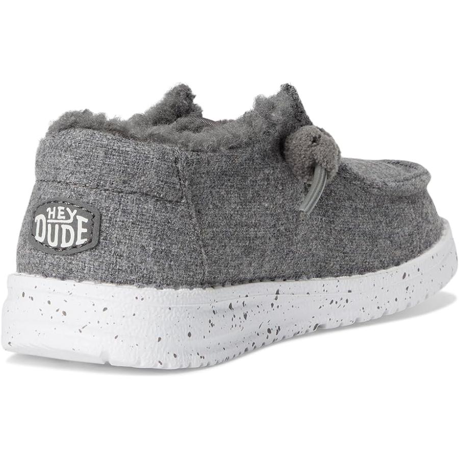Hey Dude Kids  Wendy Wool Cozy (Toddler) キッズ・ジュニア Loafers Charcoal_4