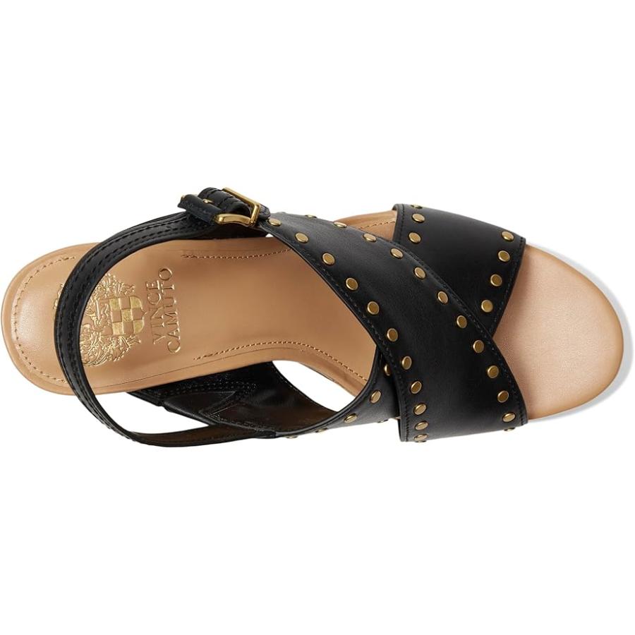 ヴィンスカムート Vince Camuto Ellna Cross-band ウェッジ Sandals レディース ヒール パンプス Black_1