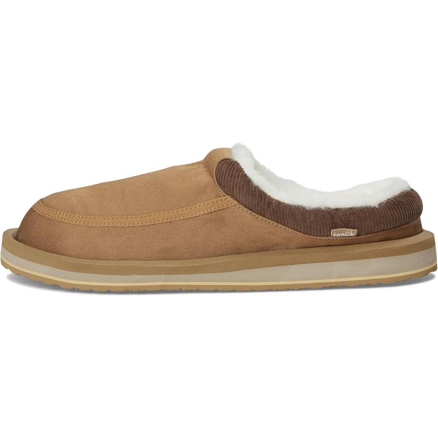 サヌーク Sanuk Donny Cozy メンズ ローファー Brown_3