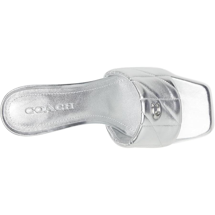 コーチ COACH ホリー Block Heel Sandals with Quilting レディース Heels Silver_1