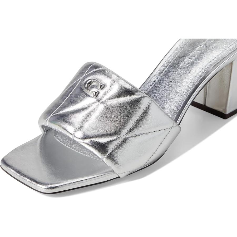 コーチ COACH ホリー Block Heel Sandals with Quilting レディース Heels Silver_5