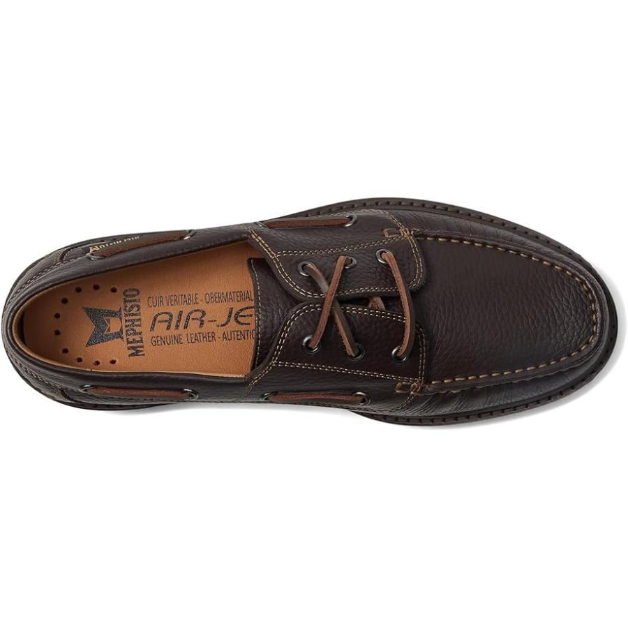 メフィスト Mephisto Adrien メンズ Boat シューズ ダークブラウンの画像