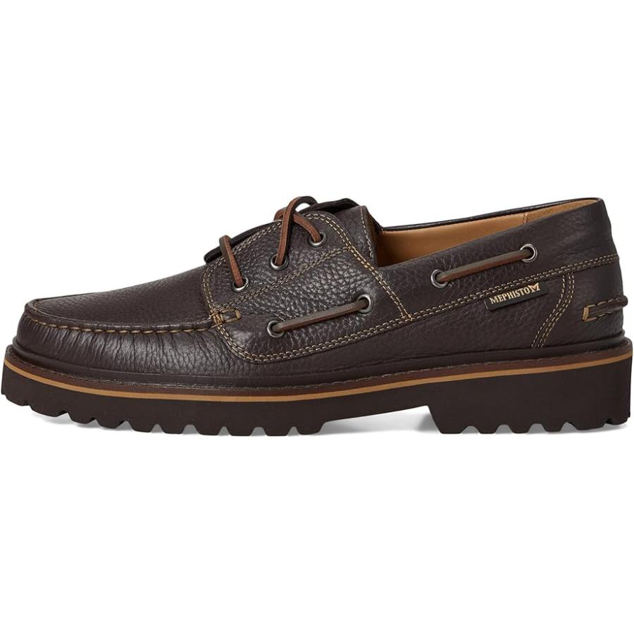 メフィスト Mephisto Adrien メンズ Boat シューズ ダークブラウンの画像