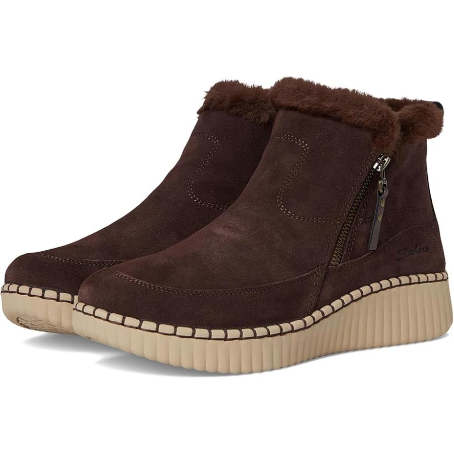(取寄) スケッチャーズ レディース ウィルシャー ブールバード - フレッシュ ジップ SKECHERS women Wilshire Blvd - Fresh Zip Dark Brown SKECHERS（スケッチャーズ） SKECHERS Wilshire Blvd - Fresh ジップ