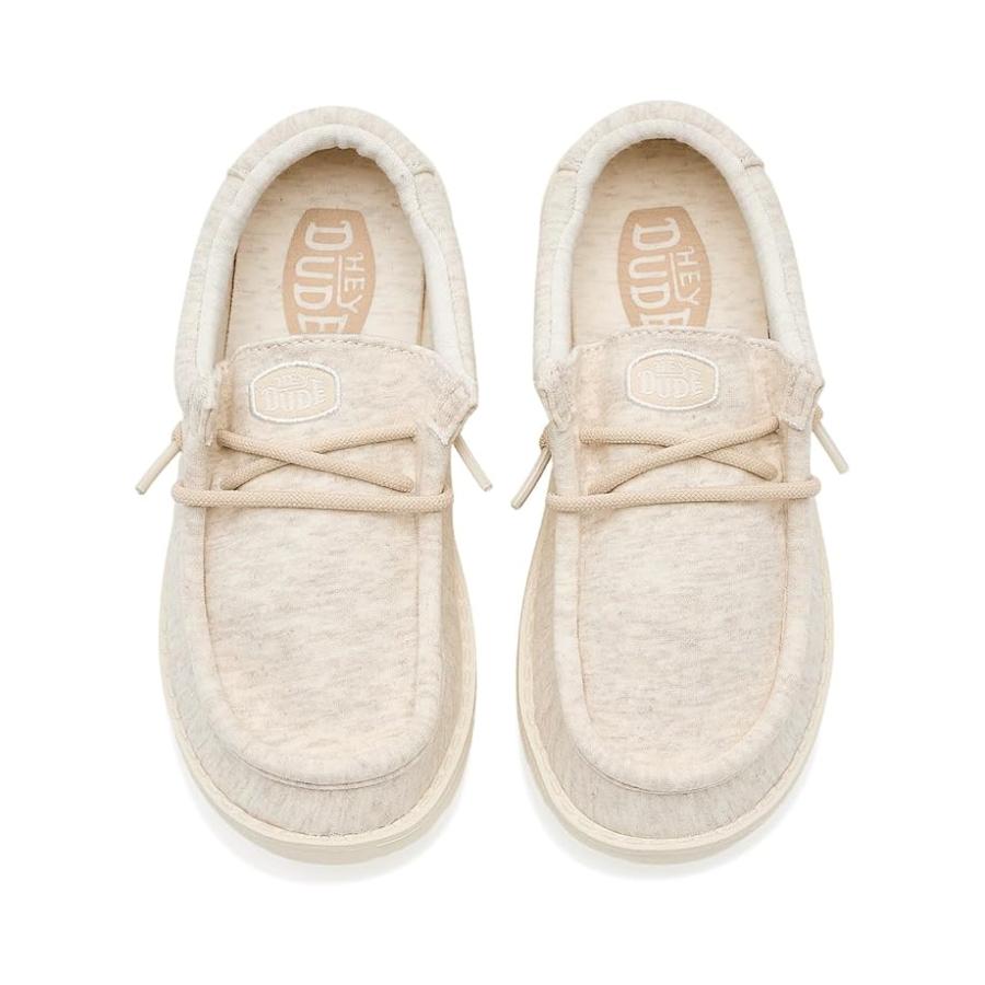 Hey Dude Kids  Wally ストレッチ Jersey (Little Kid/Big Kid) キッズ・ジュニア Loafers Oat_1