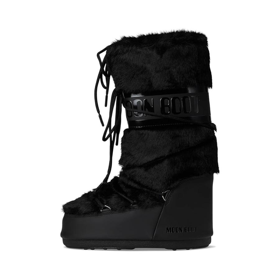 MOON BOOT  Icon Faux Fur レディース ブーツ Blackの画像