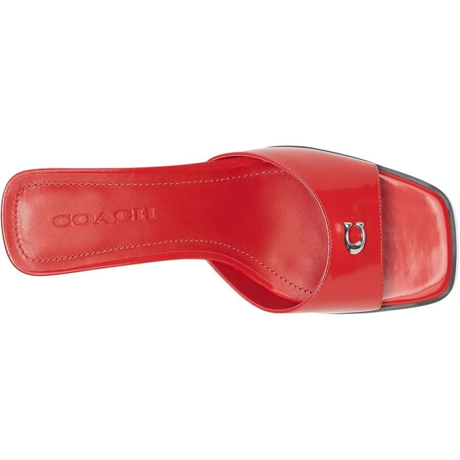 コーチ COACH Sculpted C レザー Block Heel Sandals レディース ヒール パンプス Sport Red_1