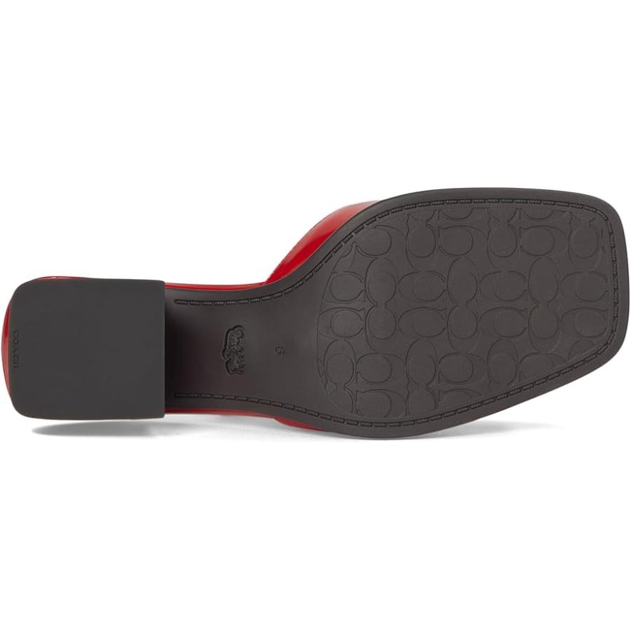 コーチ COACH Sculpted C レザー Block Heel Sandals レディース ヒール パンプス Sport Red_2