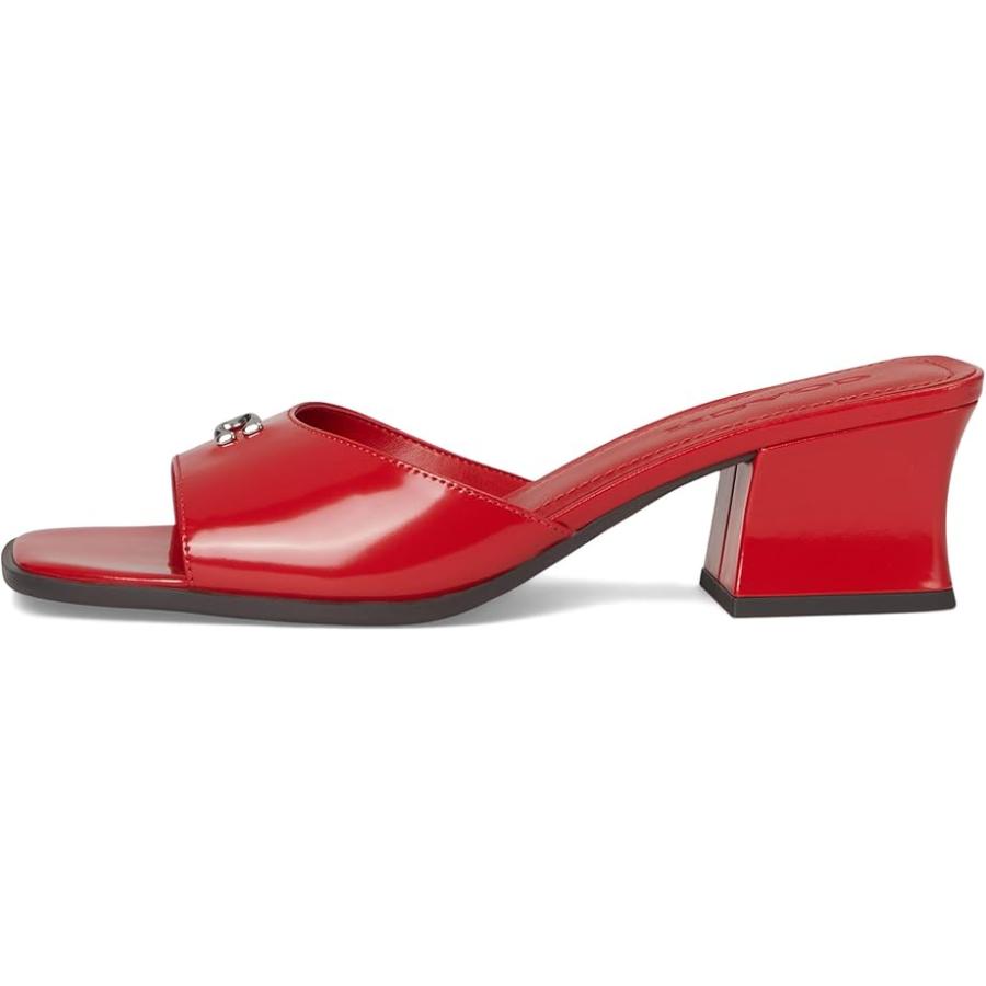 コーチ COACH Sculpted C レザー Block Heel Sandals レディース ヒール パンプス Sport Red_3