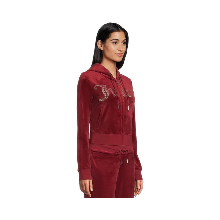 ジューシークチュール Juicy Couture クラシック Juicy Hoodie With Bling レディース パーカー スウェット Red_1
