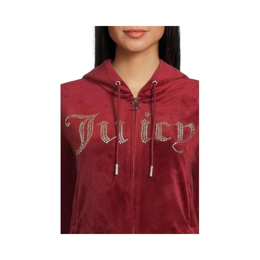 ジューシークチュール Juicy Couture クラシック Juicy Hoodie With Bling レディース パーカー スウェット Red_3