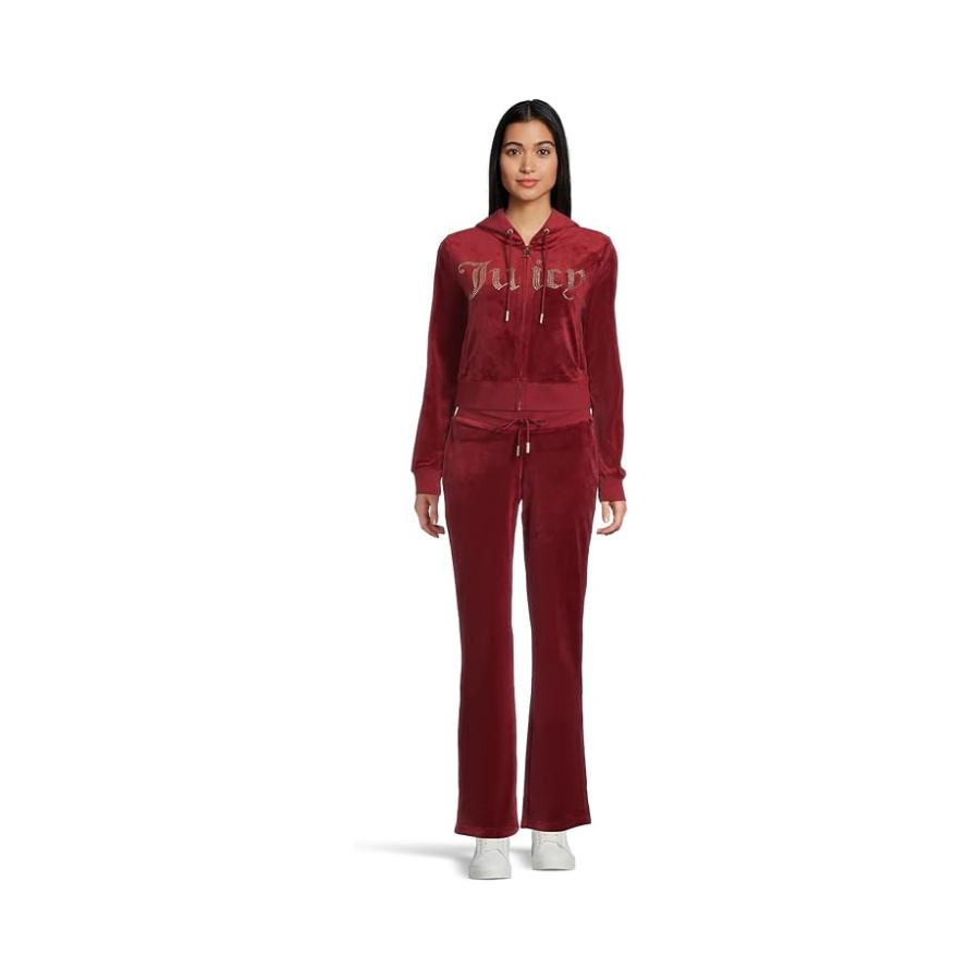 ジューシークチュール Juicy Couture クラシック Juicy Hoodie With Bling レディース パーカー スウェット Red_4