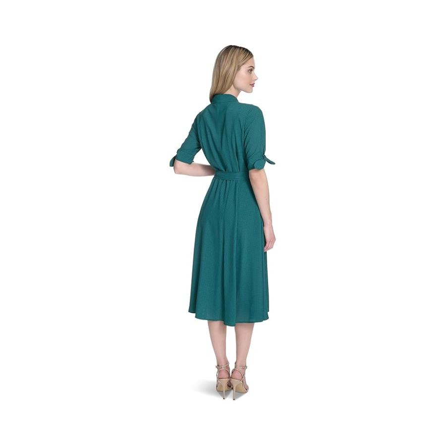 カルバン・クライン Calvin Klein Chiffon Short Sleeve Shirt Dress レディース ドレス Sequoia