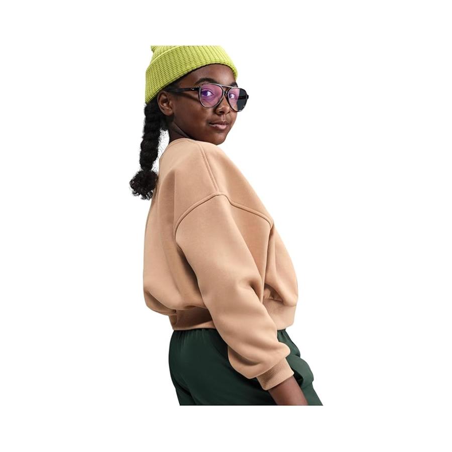 ナイキ Nike Kids クラブ Fleece Boxy Crew-Neck Sweatshirt (Big Kid) キッズ・ジュニア Hoodiの画像